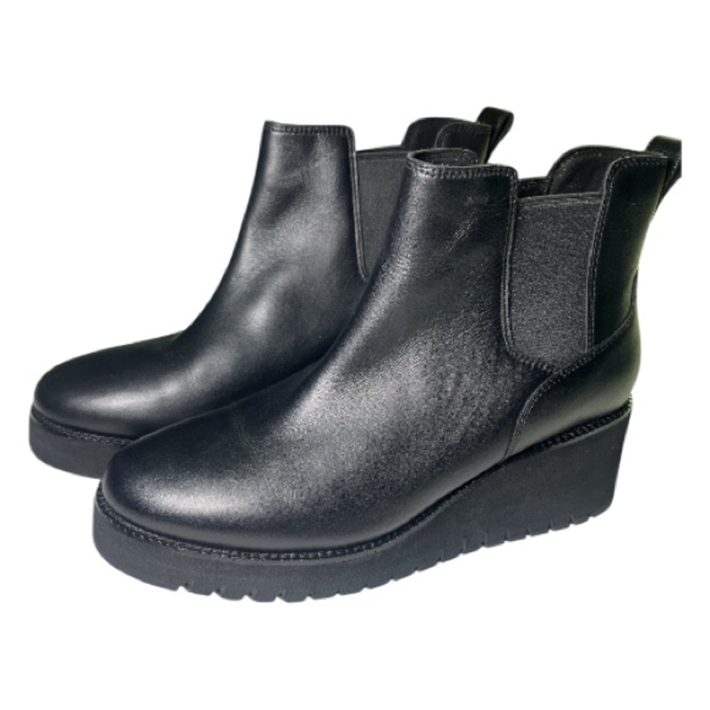 Cole Haan Women's 10 ZEROGRAND New Waterproof Wedge Black Ankle Boots